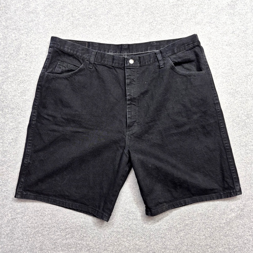 Wrangler Denim Shorts Mens Black 5 Pocket Casual Classic Jorts Dark Wash